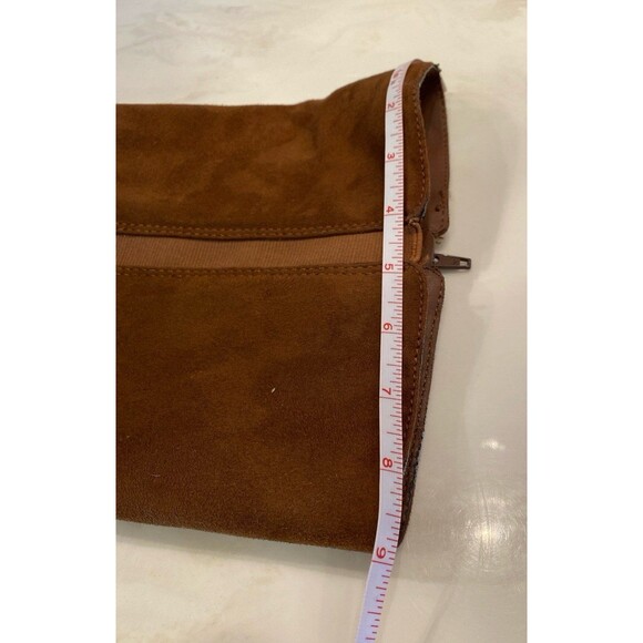 Time & Tru Boots Women Calf High Faux Suede Size 8 WIDE Block Heel Brown Bootie - Picture 11 of 12